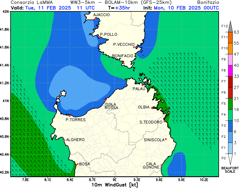 Météo marine Bonifacio