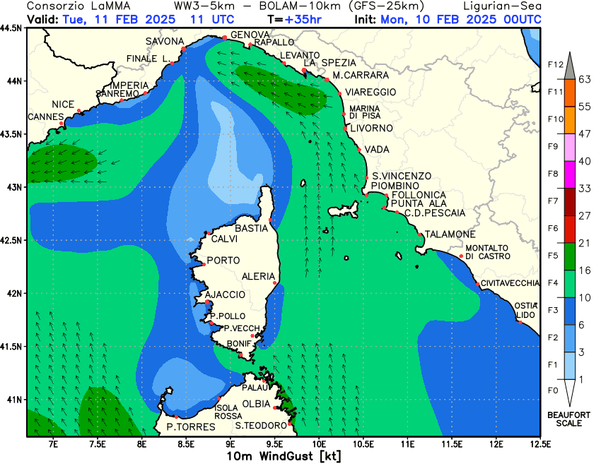 Météo marine Ligurie